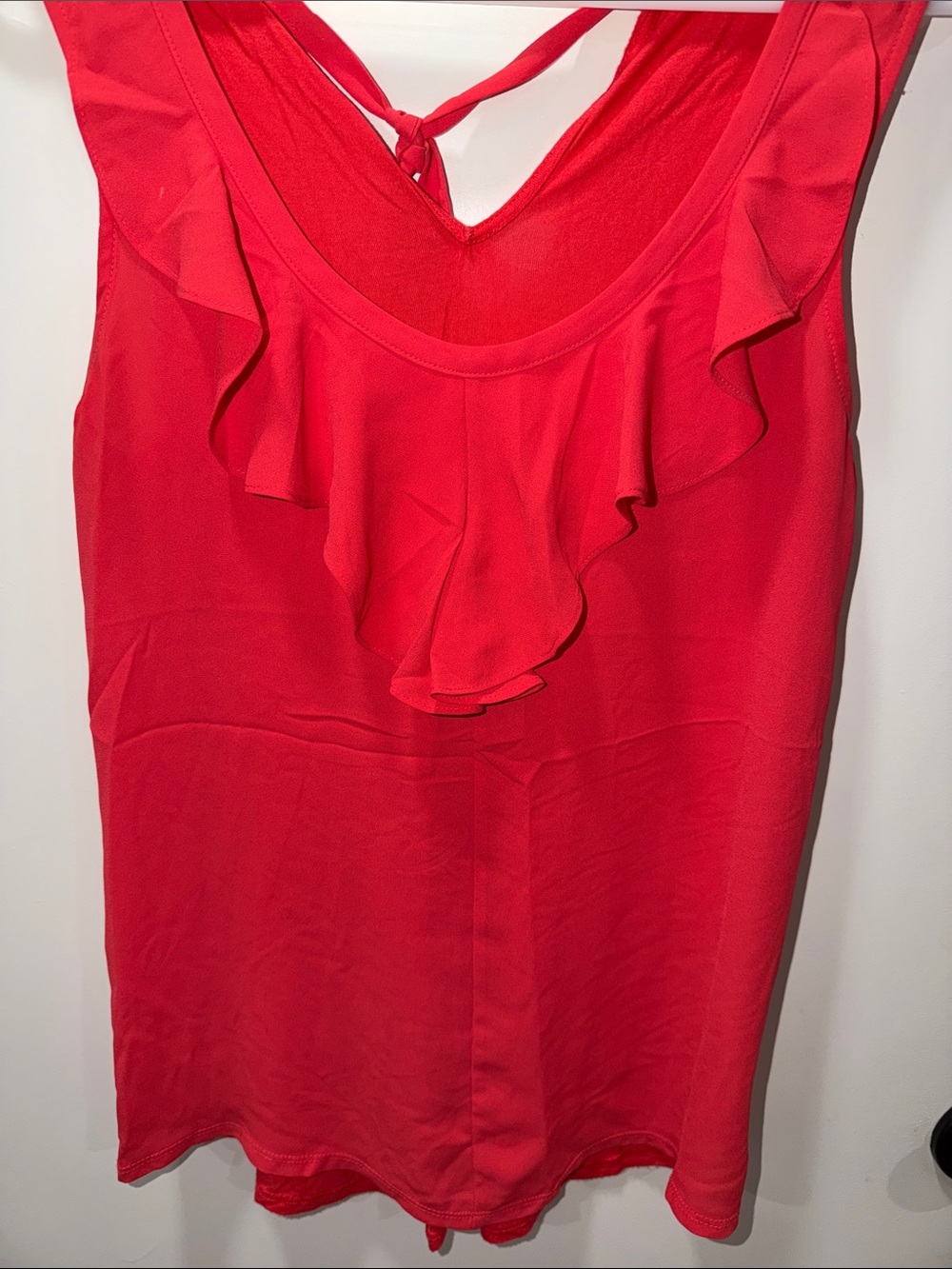 Express Bright Red Ruffle Front Camisole - Picture 4 of 9